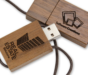 Wood engraving a logo into a wooden gift item
