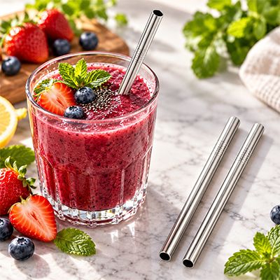 12mm Straight Stainless Steel Straw