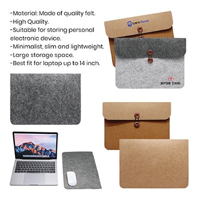 15.4" Duo Tone Felt Sleeve Pouch