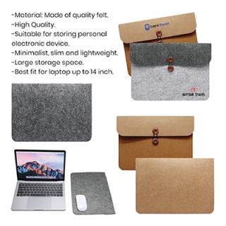 15.4" Duo Tone Felt Sleeve Pouch