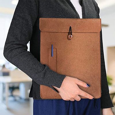 15.4" Felt Tablet Document Sleeve with Pen Holder