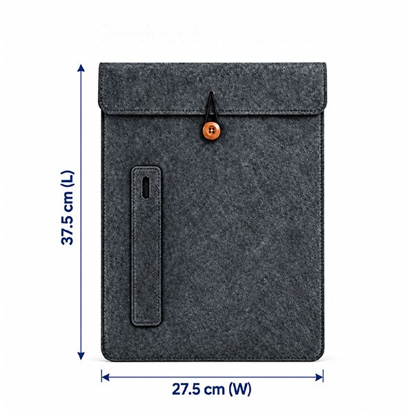 15.4" Felt Tablet Document Sleeve with Pen Holder