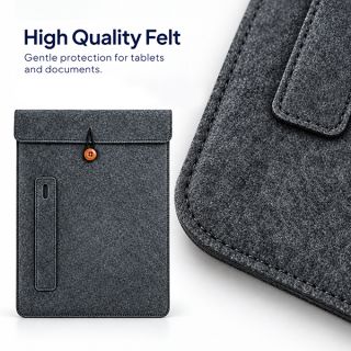 15.4" Felt Tablet Document Sleeve with Pen Holder