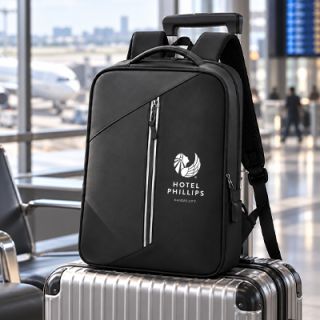 15.6" Casual PU Laptop Backpack with USB Port