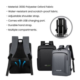 15.6" WOLLY Laptop Backpack with External USB Port