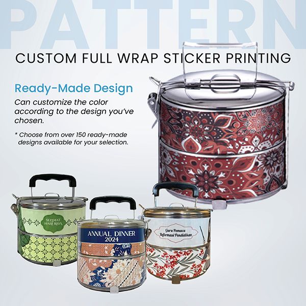 2 Tier Stainless Steel Tiffin Box Sticker Wrap - 10cm
