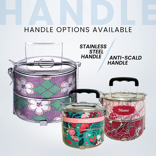 2 Tier Stainless Steel Tiffin Box Sticker Wrap - 10cm