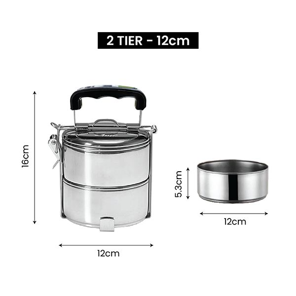 2 Tier Stainless Steel Tiffin Box Sticker Wrap - 12cm