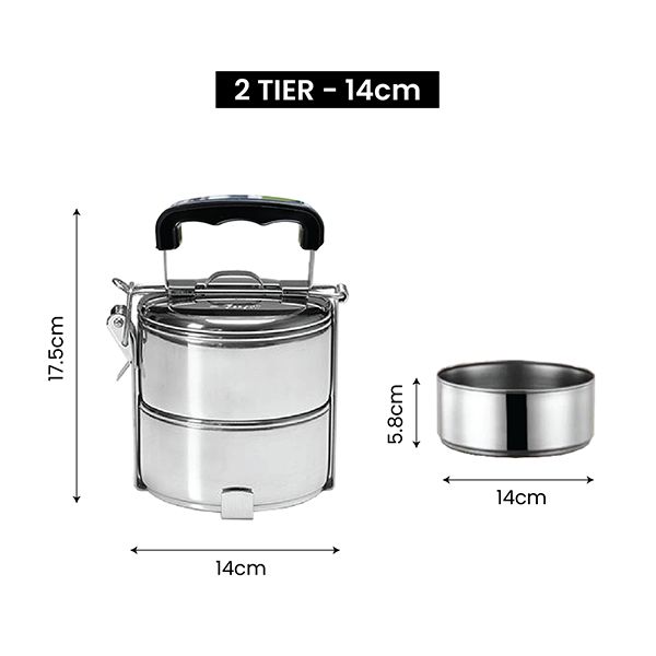 2 Tier Stainless Steel Tiffin Box Sticker Wrap - 14cm