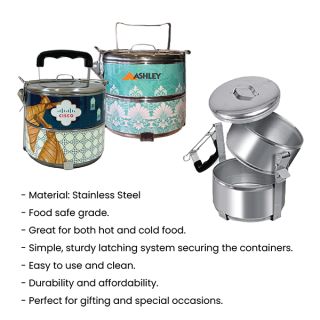 2 Tier Stainless Steel Tiffin Box Sticker Wrap - 10cm
