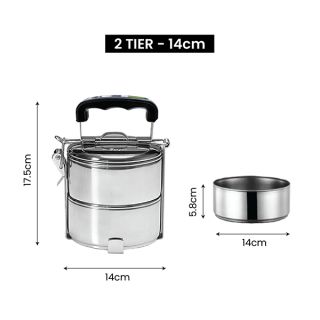 2 Tier Stainless Steel Tiffin Box Sticker Wrap - 14cm