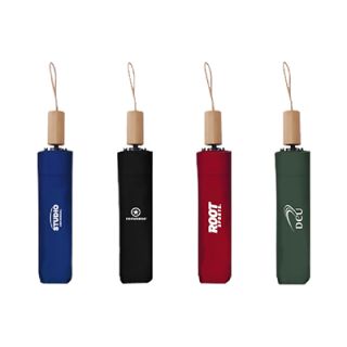 21'' 3 Fold Umbrella with Wooden Handle