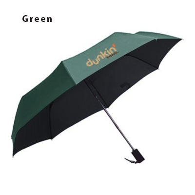 21" Auto-Open Close 3 Fold Black Coated Umbrella