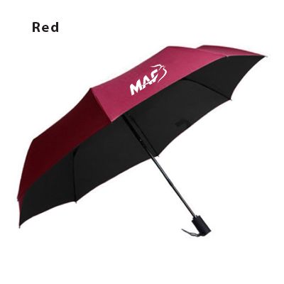 21" Auto-Open Close 3 Fold Black Coated Umbrella