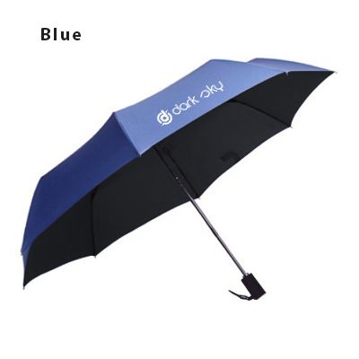 21" Auto-Open Close 3 Fold Black Coated Umbrella