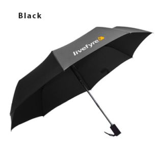 21" Auto-Open Close 3 Fold Black Coated Umbrella