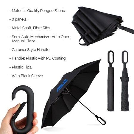 23" Auto-Open Fiberglass 2 Fold Umbrella