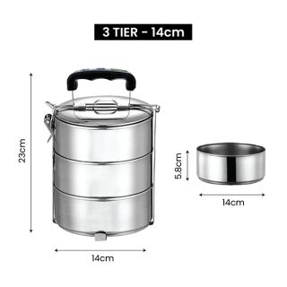 3 Tier Stainless Steel Tiffin Box Sticker Wrap - 14cm