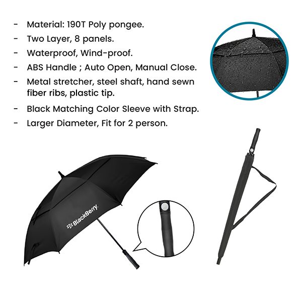 30'' Double Layer Golf Umbrella with ABS Handle