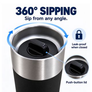 360° Drinking Stainless Steel Insulated Tumbler - 480ml