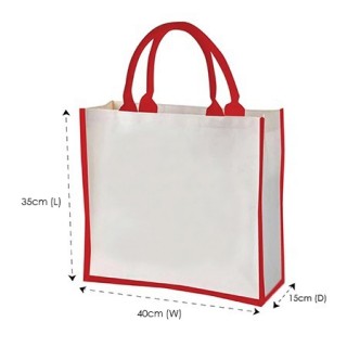 Colour Strip Laminated Canvas Bag - 10oz (350x400x150)