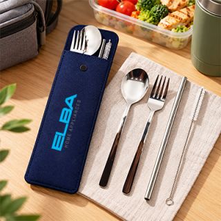 4-in-1 Cutlery Straw Felt Set