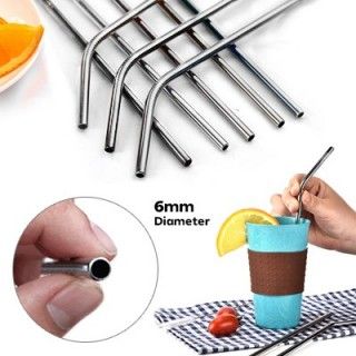 6mm Curve Stainless Steel Straw