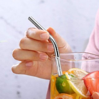 6mm Curve Stainless Steel Straw