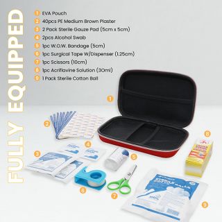 9-in-1 MDA Cert FIRST Aid Hard Case Pouch