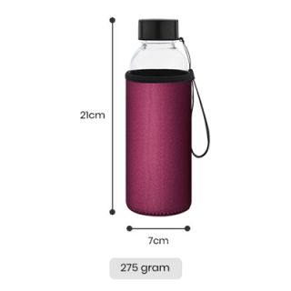 ARCANE Glass Bottle With Neoprene Pouch - 500ml