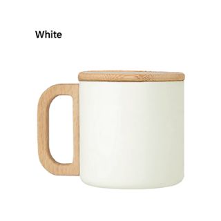 ASHLEY Wooden Handle Stainless Steel Mug - 400ml