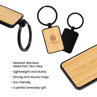 Bamboo Black Metal Key Holder