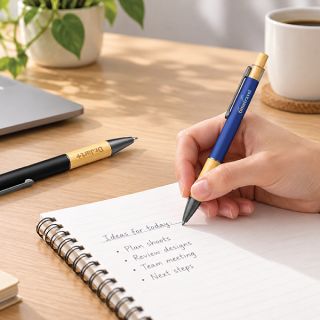 BAMBOO Grip Press Action Aluminum Ball Pen
