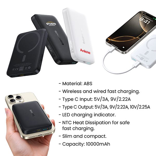 BASEUS EnerFill FM11 Ultra-Mini Magnetic Power Bank 22.5w - 10000mAh