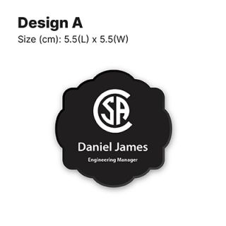 Black Acrylic Name Tag with Magnetic Back