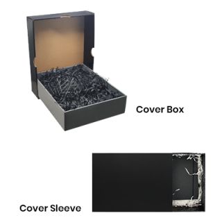 Black Gift Box 1 Compartment with Shredded Paper- M Size