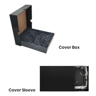 Black Gift Box 3 Compartment with Shredded Paper - M Size