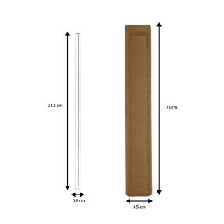 Borosilicate Glass Straw (8x215) with Straw Felt Pouch Set