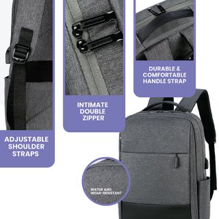 Business Laptop Backpack with External USB Port