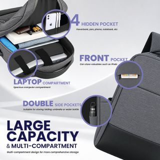 Business Laptop Backpack with External USB Port