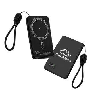 CABLE Magnetic 15W Wireless LED Power Bank Type C Strap - 5000mAh