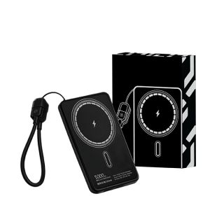 CABLE Magnetic 15W Wireless LED Power Bank Type C Strap - 5000mAh