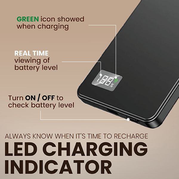 CABLE Magnetic 15W Wireless LED Power Bank Type C Strap - 5000mAh