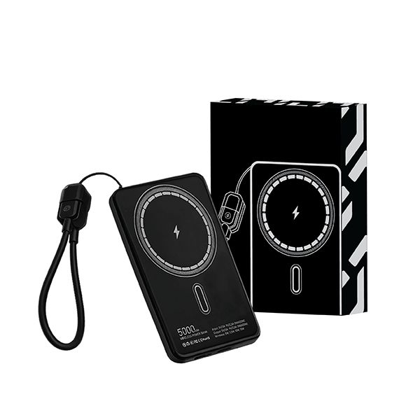 CABLE Magnetic 15W Wireless LED Power Bank Type C Strap - 5000mAh