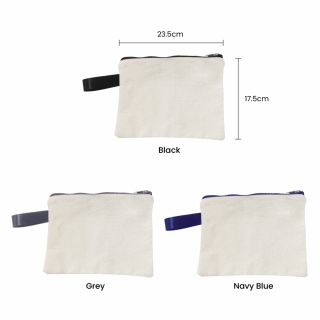 Canvas Zippered Pouch Travel Organizer with Handle - 8oz