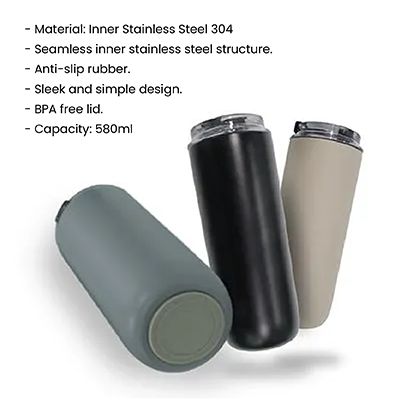 CASSEY Stainless Steel Thermos Tumbler - 580ml