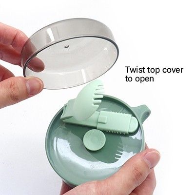 Casual PP Soup Cup With Foldable Spoon - 500ml