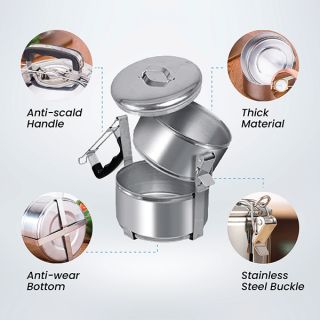 Classic 2 Tier Stainless Steel Tiffin Box - 12cm
