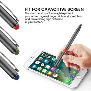 Color Tone Press Action Metal Ball Pen with Stylus
