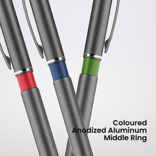 Color Tone Press Action Metal Ball Pen with Stylus